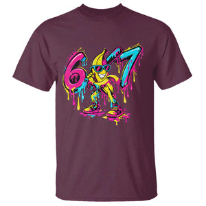 Funny 67 Banana Baseball Drip Ice Cream Six Seven Meme T Shirt TS11 Maroon Print Your Wear