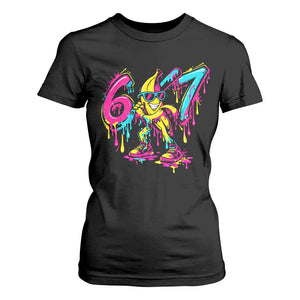Funny 67 Banana Baseball Drip Ice Cream Six Seven Meme T Shirt For Women TS11 Black Print Your Wear