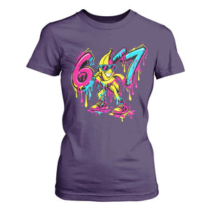 Funny 67 Banana Baseball Drip Ice Cream Six Seven Meme T Shirt For Women TS11 Purple Print Your Wear