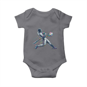 Ice Cream Baseball Player Dripping Game Day Baby Onesie TS11 Charcoal Print Your Wear