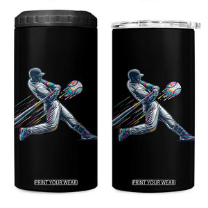 Ice Cream Baseball Player Dripping Game Day 4 in 1 Can Cooler Tumbler TS11 One Size: 16 oz Black Print Your Wear