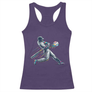 Ice Cream Baseball Player Dripping Game Day Racerback Tank Top TS11 Purple Print Your Wear