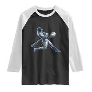Ice Cream Baseball Player Dripping Game Day Raglan Shirt TS11 Black White Print Your Wear
