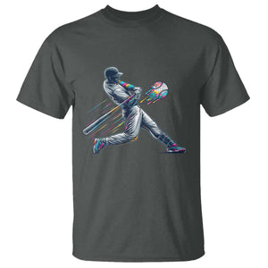 Ice Cream Baseball Player Dripping Game Day T Shirt TS11 Dark Heather Print Your Wear