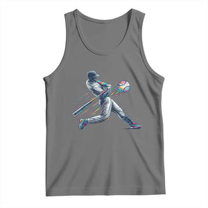 Ice Cream Baseball Player Dripping Game Day Tank Top TS11 Black Heather Print Your Wear