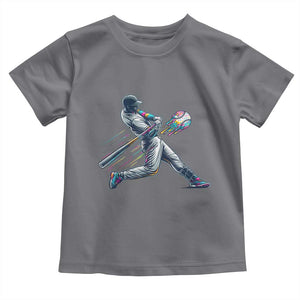 Ice Cream Baseball Player Dripping Game Day Toddler T Shirt TS11 Charcoal Print Your Wear
