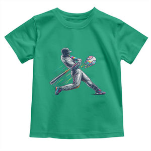 Ice Cream Baseball Player Dripping Game Day Toddler T Shirt TS11 Irish Green Print Your Wear