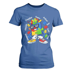 Funny 67 Autism Awareness T Shirt For Women Six Seven Puzzle Meme Creative Brilliant Hope Love Kindness TS11 Royal Blue Print Your Wear