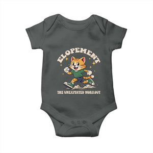 Elopement The Unexpected Workout Baby Onesie Autism Neurodiversity Cat TS11 Dark Heather Print Your Wear
