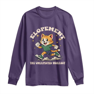 Elopement The Unexpected Workout Long Sleeve Shirt Autism Neurodiversity Cat TS11 Purple Print Your Wear