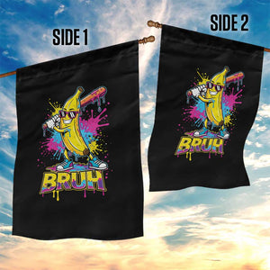Funny Bruh Banana Baseball Drip Ice Cream Sports Splatter Garden Flag TS11 Print Your Wear