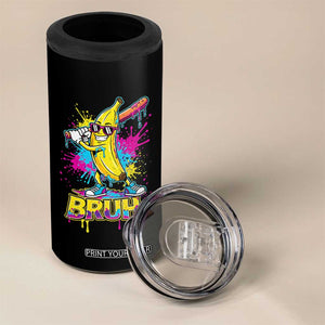 Funny Bruh Banana Baseball Drip Ice Cream Sports Splatter 4 in 1 Can Cooler Tumbler TS11 Print Your Wear