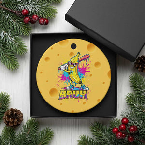 Funny Bruh Banana Baseball Drip Ice Cream Sports Splatter Ceramic Ornament TS11 1pc Yellow Cheese Print Your Wear