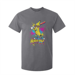 Funny Bruh Banana Baseball Drip Ice Cream Sports Splatter T Shirt For Kid TS11 Charcoal Print Your Wear