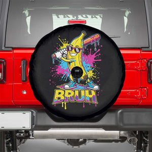 Funny Bruh Banana Baseball Drip Ice Cream Sports Splatter Spare Tire Cover TS11 Black Print Your Wear