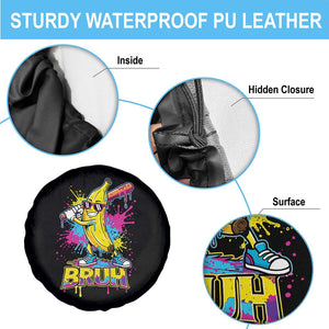 Funny Bruh Banana Baseball Drip Ice Cream Sports Splatter Spare Tire Cover TS11 Print Your Wear