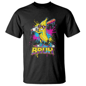 Funny Bruh Banana Baseball Drip Ice Cream Sports Splatter T Shirt TS11 Black Print Your Wear