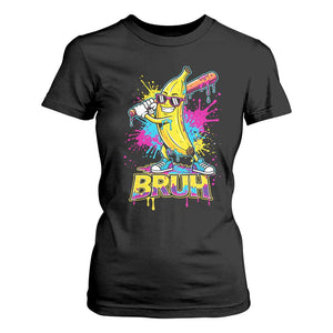 Funny Bruh Banana Baseball Drip Ice Cream Sports Splatter T Shirt For Women TS11 Black Print Your Wear