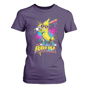 Funny Bruh Banana Baseball Drip Ice Cream Sports Splatter T Shirt For Women TS11 Purple Print Your Wear