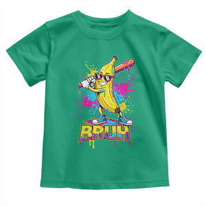 Funny Bruh Banana Baseball Drip Ice Cream Sports Splatter Toddler T Shirt TS11 Irish Green Print Your Wear