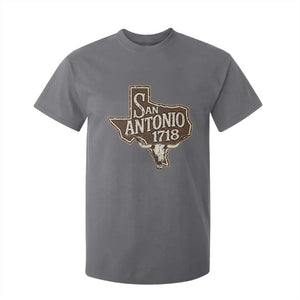 Vintage San Antonio Texas Est 1718 Longhorn Cow Skull T Shirt For Kid TS11 Charcoal Print Your Wear