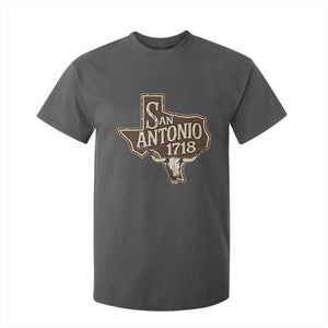 Vintage San Antonio Texas Est 1718 Longhorn Cow Skull T Shirt For Kid TS11 Dark Heather Print Your Wear