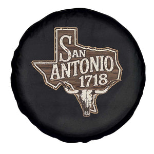 Vintage San Antonio Texas Est 1718 Longhorn Cow Skull Spare Tire Cover TS11 Print Your Wear