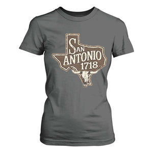 Vintage San Antonio Texas Est 1718 Longhorn Cow Skull T Shirt For Women TS11 Dark Heather Print Your Wear