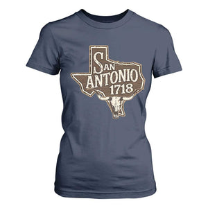 Vintage San Antonio Texas Est 1718 Longhorn Cow Skull T Shirt For Women TS11 Navy Print Your Wear
