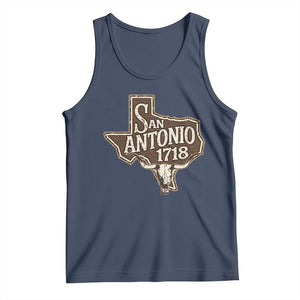 Vintage San Antonio Texas Est 1718 Longhorn Cow Skull Tank Top TS11 Navy Print Your Wear