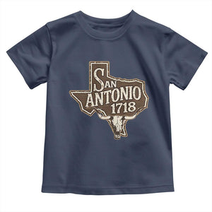 Vintage San Antonio Texas Est 1718 Longhorn Cow Skull Toddler T Shirt TS11 Navy Print Your Wear