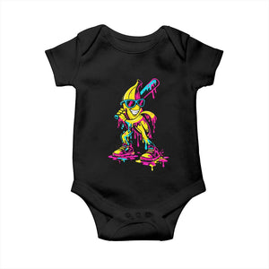 Funny Banana Baseball Drip Ice Cream Splatter Baby Onesie TS11 Black Print Your Wear