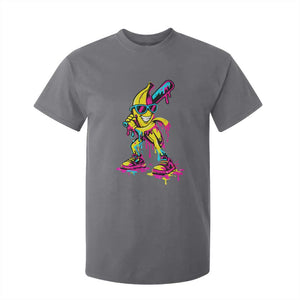 Funny Banana Baseball Drip Ice Cream Splatter T Shirt For Kid TS11 Charcoal Print Your Wear
