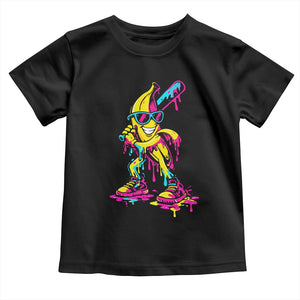 Funny Banana Baseball Drip Ice Cream Splatter Toddler T Shirt TS11 Black Print Your Wear