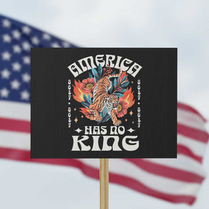 Funny America Has No King 8647 Protest Sign Vintage Boho Orange Tiger TS11 Horizontal 18" × 24" Black Print Your Wear