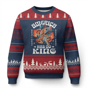 Funny America Has No King 8647 Ugly Christmas Sweater Vintage Boho Orange Tiger TS11 Navy Red Print Your Wear