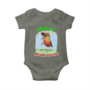 Funny Golf Birthday Baby Onesie Happy Birdie To Me Golf Player TS11 Military Green Print Your Wear