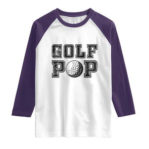 Golf Dad Raglan Shirt Golf Pop Master Father's Day TS11 White Purple Print Your Wear