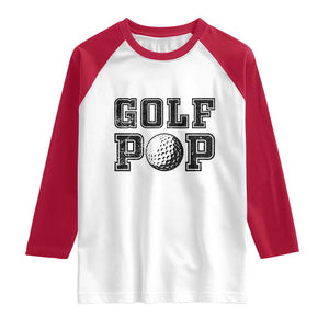 Golf Dad Raglan Shirt Golf Pop Master Father's Day TS11 White Red Print Your Wear