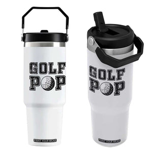 Golf Dad Flip Straw Tumbler Golf Pop Master Father's Day TS11 One Size: 30 oz White Print Your Wear