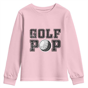 Golf Dad Youth Sweatshirt Golf Pop Master Father's Day TS11 Light Pink Print Your Wear