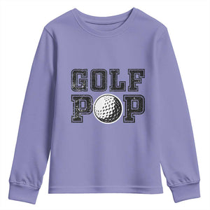 Golf Dad Youth Sweatshirt Golf Pop Master Father's Day TS11 Violet Print Your Wear