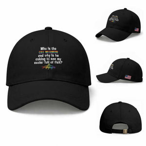 Funny Who Is The Gay Mormon And Why Is He Asking To See My Cooler Full Of Fish Baseball Cap LGBT Rainbow Fish TS11 Baseball Cap Universal Fit Black Print Your Wear
