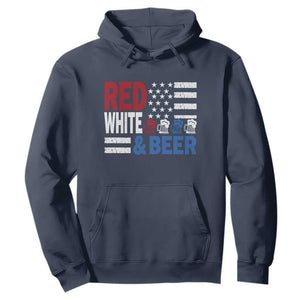 Funny American Drinking Hoodie Red White And Beer 4th Of July USA Flag TS11 Navy Print Your Wear
