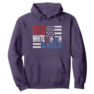Funny American Drinking Hoodie Red White And Beer 4th Of July USA Flag TS11 Purple Print Your Wear