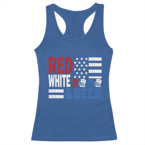 Funny American Drinking Racerback Tank Top Red White And Beer 4th Of July USA Flag TS11 Royal Blue Print Your Wear