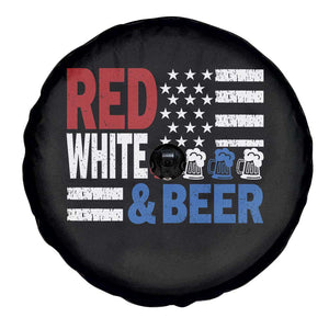 Funny American Drinking Spare Tire Cover Red White And Beer 4th Of July USA Flag TS11 Print Your Wear