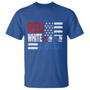 Funny American Drinking T Shirt Red White And Beer 4th Of July USA Flag TS11 Royal Blue Print Your Wear