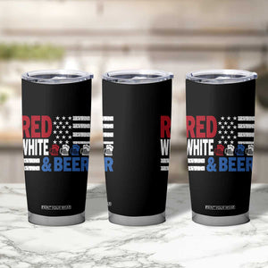 Funny American Drinking Tumbler Cup Red White And Beer 4th Of July USA Flag TS11 Print Your Wear