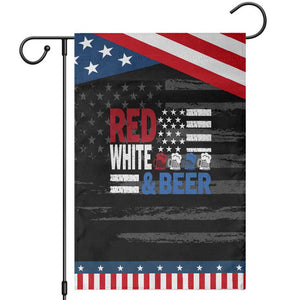 Funny American Drinking Garden Flag Red White And Beer 4th Of July USA Flag TS11 Distressed Black Blue Print Your Wear